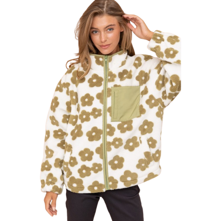 Daisy Floral Zip Up