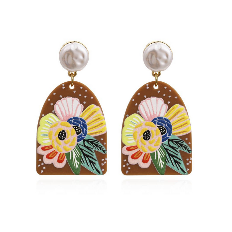 Floral Acrylic Earrings