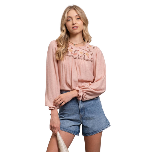 Zoe Floral Embroidered Blouse