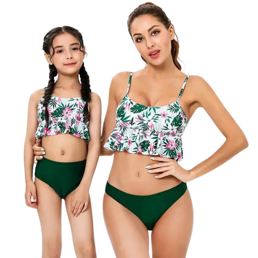 2 Piece - Floral Print Swim Suit