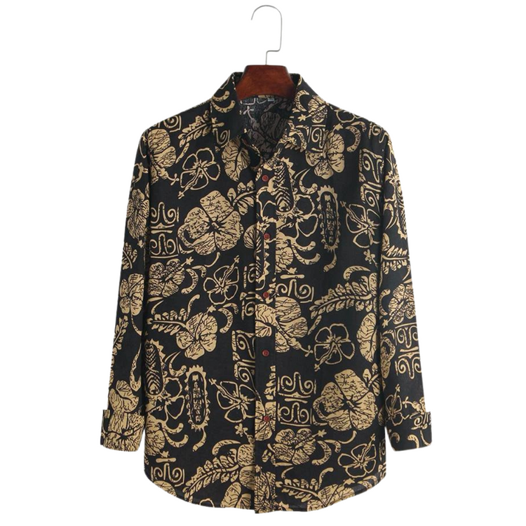 men's floral button up shirts long sleeve