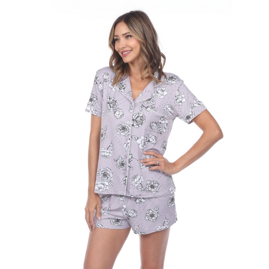Women's Floral Short Sleeve Pyjama set