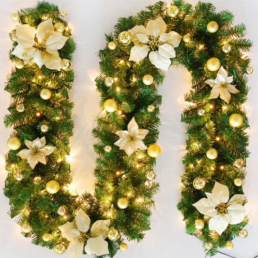 2.7m Luxury Christmas LED Cane Wreath Decoration